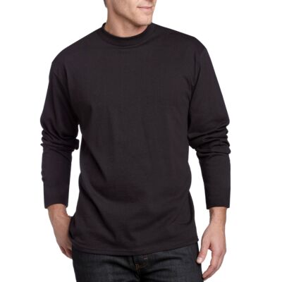Angora Wool Long Sleeve T-Shirt in Black