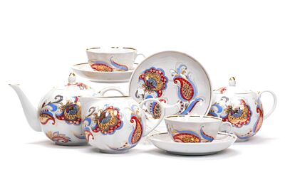 The Firebird 15 pc. Porcelain Tea Set for 6 persons