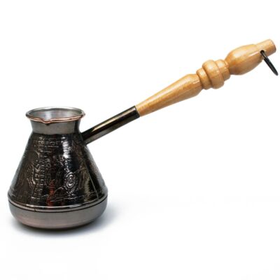 Turkish Coffee Maker with Wooden Handle Turkish Coffee Pot 12.8 fl
