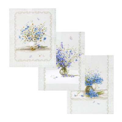 Wild Flowers Cotton Kitchen Towels Set of 3