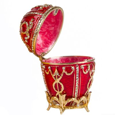 Red Ornamental  Imperial Egg Trinket Box