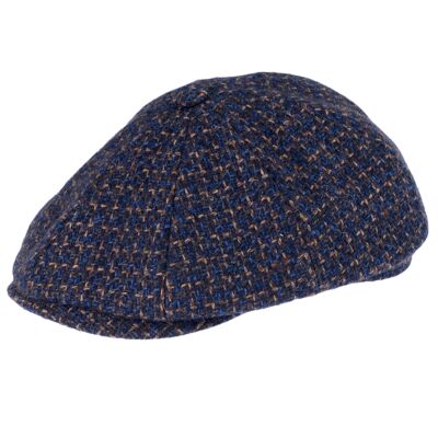 Baker Boy Hat In Navy Tweed