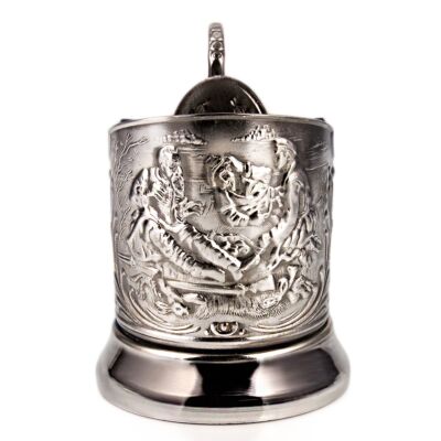 Hunters at Rest Blackened Tea Glass Holder