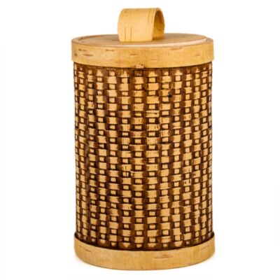 Tall Woven Birch Bark Storage Container