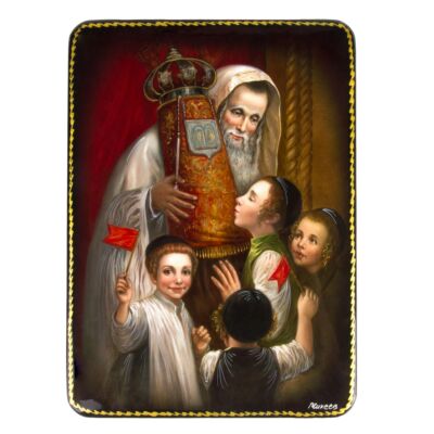 Torah Lacquer Miniature Handmade Jewelry Trinket Box