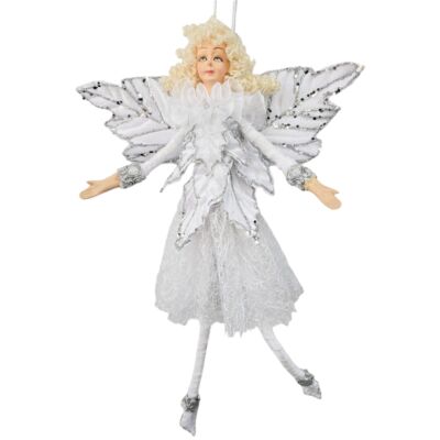 White Posable Fairy 12&quot; Collectible Christmas Decoration STP Goods