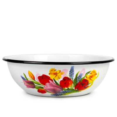 Spring Bouquet Enamel Serving Bowl