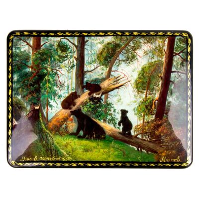 Morning in Pine Forest Lacquer Miniature Handmade Jewelry Trinket Box
