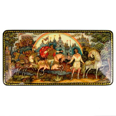 Three Horsemen Lacquer Miniature Handmade Jewelry Trinket Box
