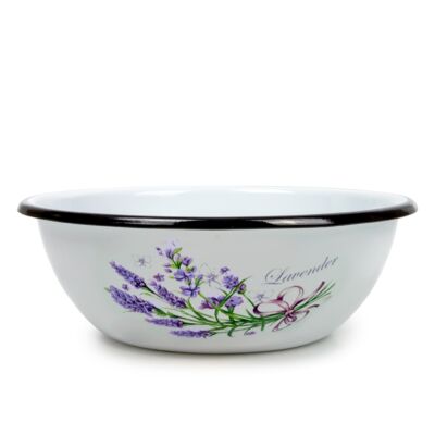Lavender Bouquet Enamelware Serving Bowl