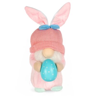 7.5&#039;&#039; Whimsical Pink Easter Gnome Friend Easter Decoration