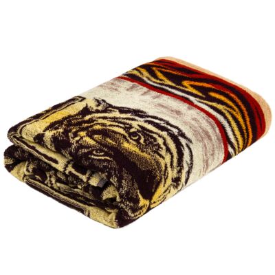 Tiger Cotton Terry Throw Blanket