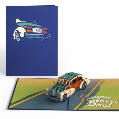 Happy Father&#039;s Day Classic Car 3D Pop-Up Card