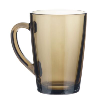 Luminarc Jumbo Eclipse Mug 17 oz Mug - Large Brown Glass Cup 500 ml