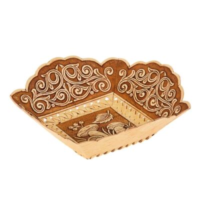 Mushrooms Natural Birch Bark Square Plate