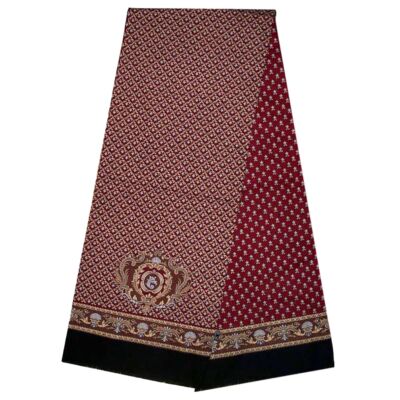 Burgundy Pattern Pavlovo Posad Men&#039;s Wool Scarf 