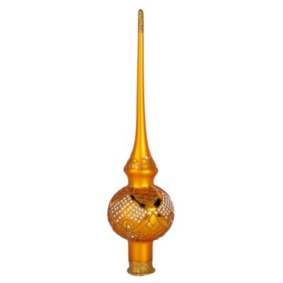 Glass Christmas Tree Top Golden Patterns