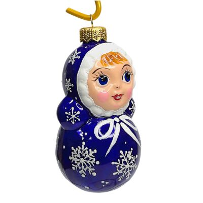 Collectible Hand-Painted Glass Ornament Never Fall Doll Premium Design