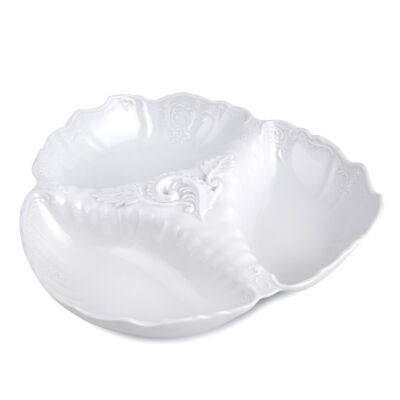 Bernadotte Bohemian White Porcelain Partitioned Serving Dish 