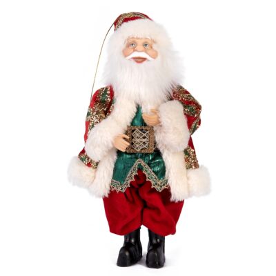 9&quot; Red and Green Santa Claus Hanging Decor