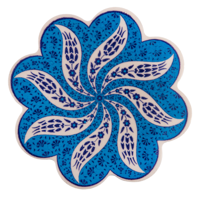 Blue Tulips Small Ceramic Trivet