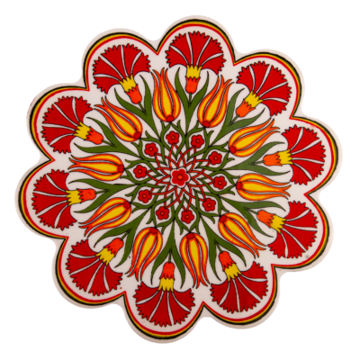 Red Tulips Large Ceramic Trivet