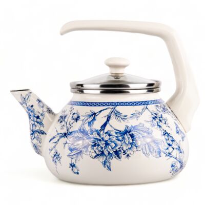 Bird of Paradise Vintage Enamel Kettle 2.3-qt