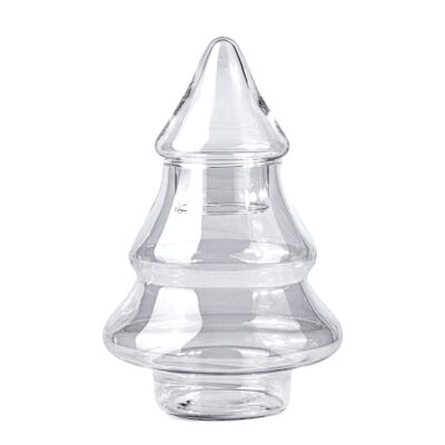 Christmas Tree Clear Glass Tabletop Jar
