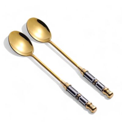 Dessert Teaspoon Noble Cobalt Set of 2 in Gift Box