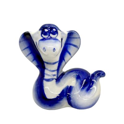 Kali Handcrafted Gzhel Porcelain Snake Figurine