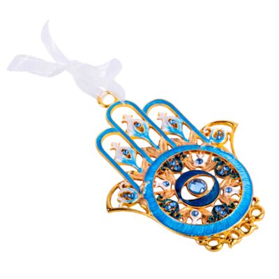 Handcrafted Jeweled Evil Eye Hamsa in Gift Box