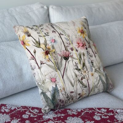 Spring 3 Cotton Embroidered Square Decorative Pillow