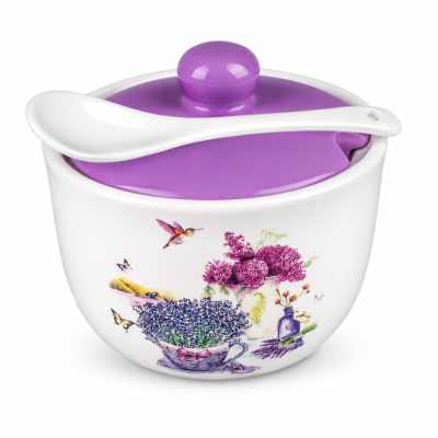 Provence Ceramic Sugar Bowl with Spoon