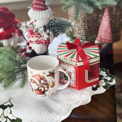 Festive Gnome Porcelain Mug in Gift Box
