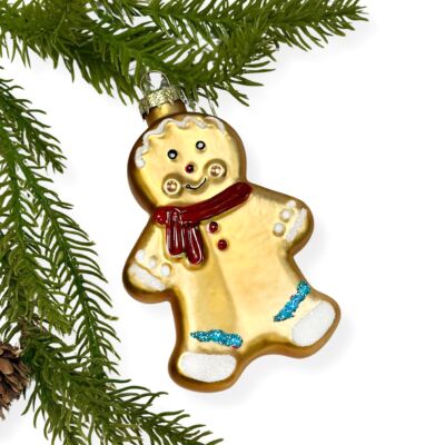Spiced Ginger Bread Man Glass Christmas Tree Ornament