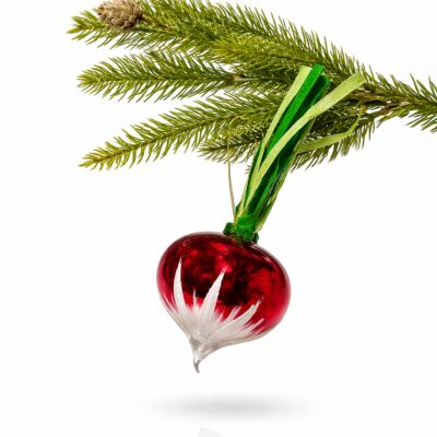 Garden Radish Glass Christmas Tree Ornament