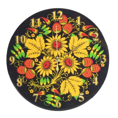 Strawberries Round Handmade Wooden Wall Clock
