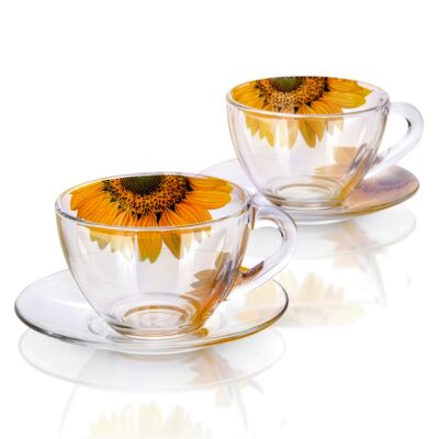 Sunflowers Tea Cup with Saucer Set of 2 