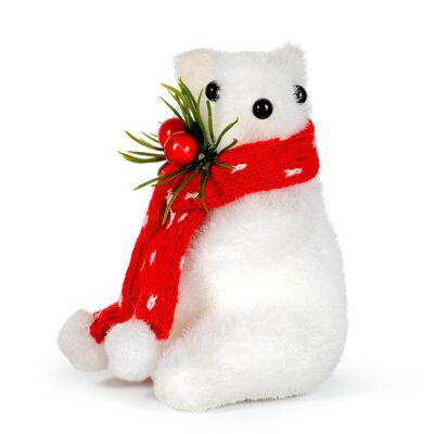 White Polar Bear Cub Shatterproof Christmas Ornament