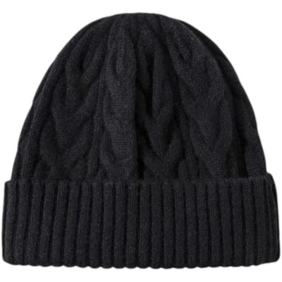 Wool Unisex Knit Beanie Hat Black