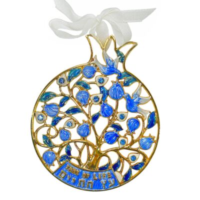 Handcrafted Jeweled Pomegranate Ornament in Gift Box
