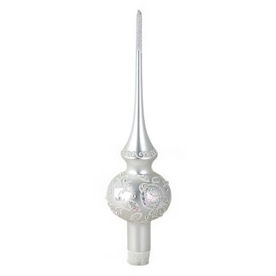 Silver Branch Glass Christmas Tree Top