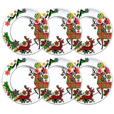 Scandinavia Glass Dessert Plate Set of 6