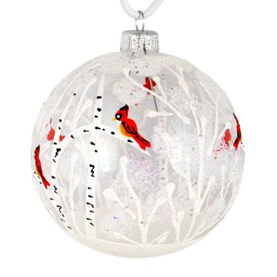 Frosted Forest Hand-Painted 360° Glass Christmas Ornament | Gift-Boxed