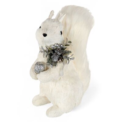 White Holiday Squirrel Christmas Decoration 12.6&quot; 