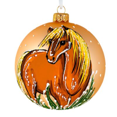 Horse Symbol of 2026 Glass Christmas Tree Ornament