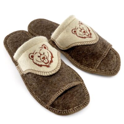 Bear Men&#039;s Wool Slippers. Felt