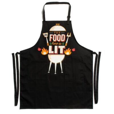 The Food Here Is Lit Cotton Apron with Pockets