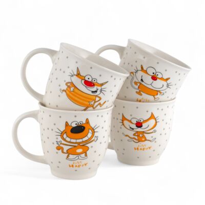 Happy Cat Ceramic Mug in Gift Box