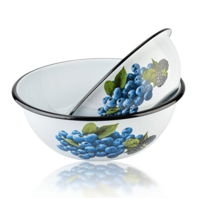Blueberry Enamel Bowl Set of 2